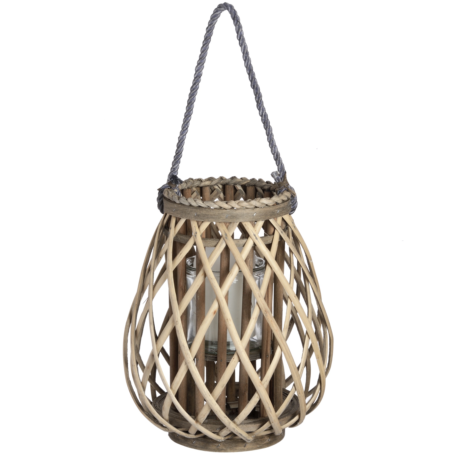 Small Wicker Bulbous Lantern From Anita Jones Interior Styling