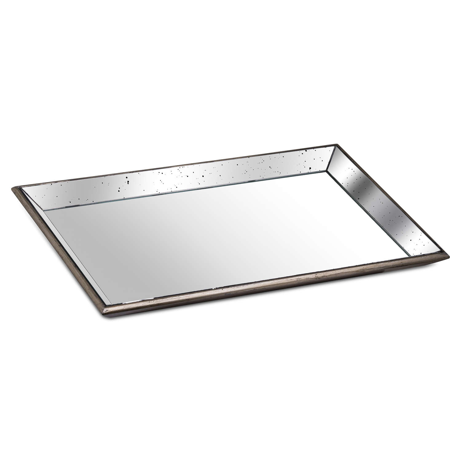 Astor Distressed Large Mirrored Tray With Wooden Detailing From Anita Jones Interior Styling