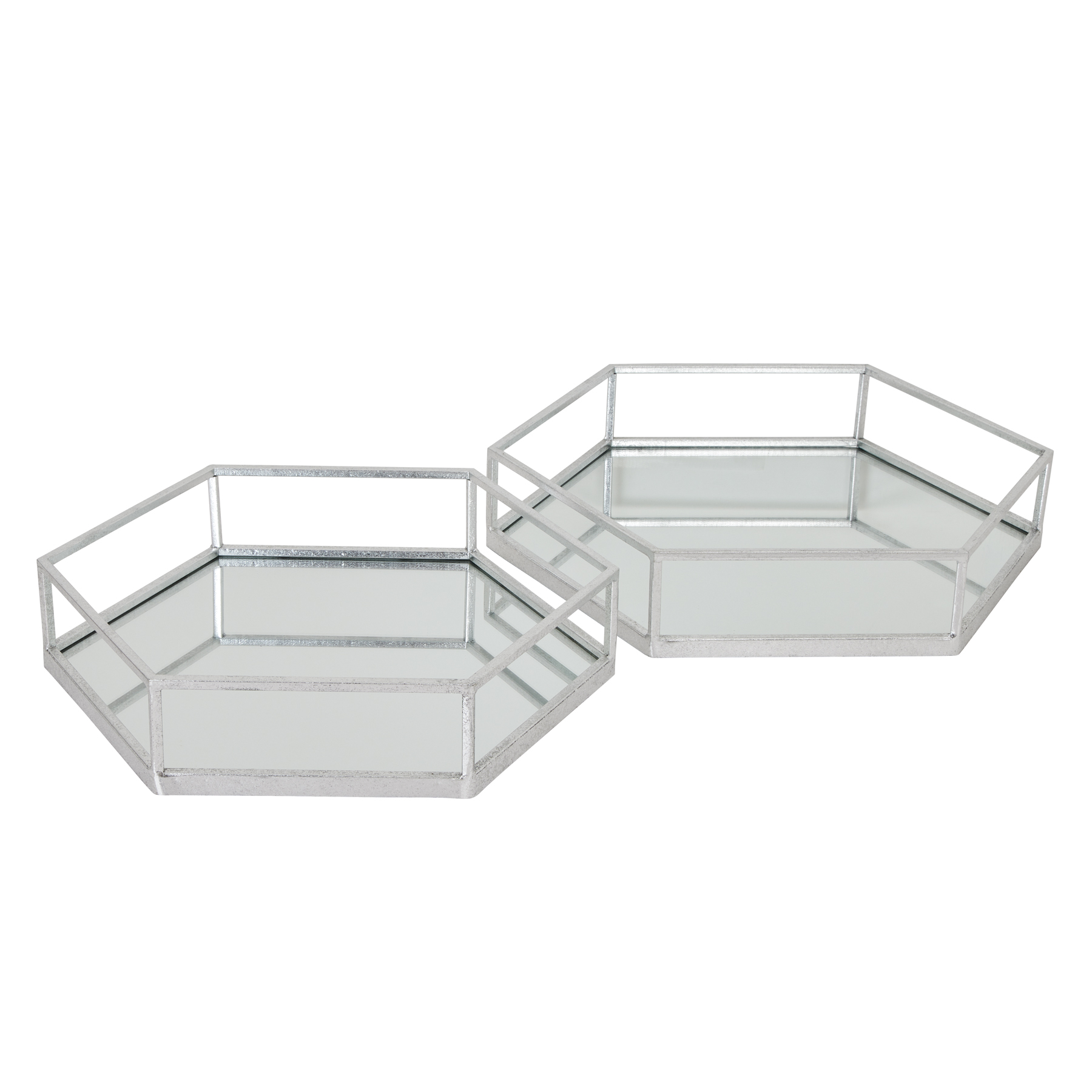 Silver Hexagon Set Of Two Trays From Anita Jones Interior Styling