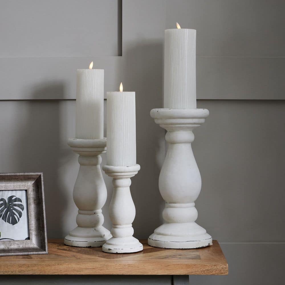Large Matt White Ceramic Candle Holder From Anita Jones Interior Styling
